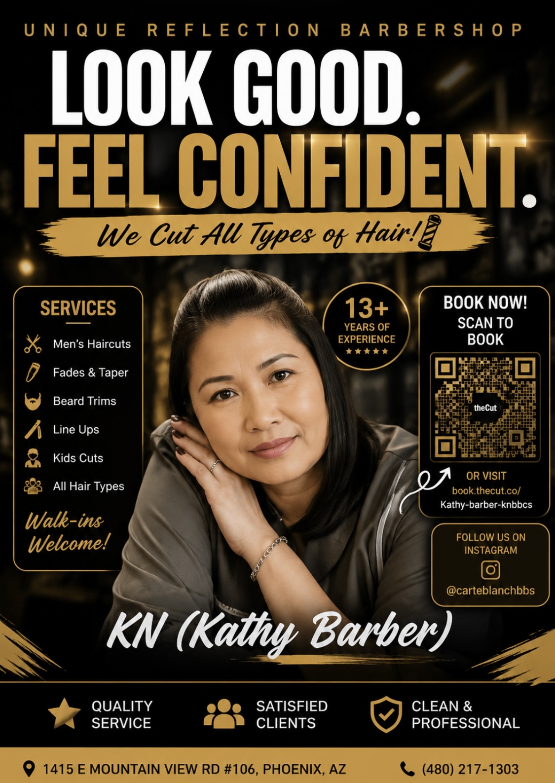 Unique Reflection Barbershop flyer — KN (Kathy Barber)